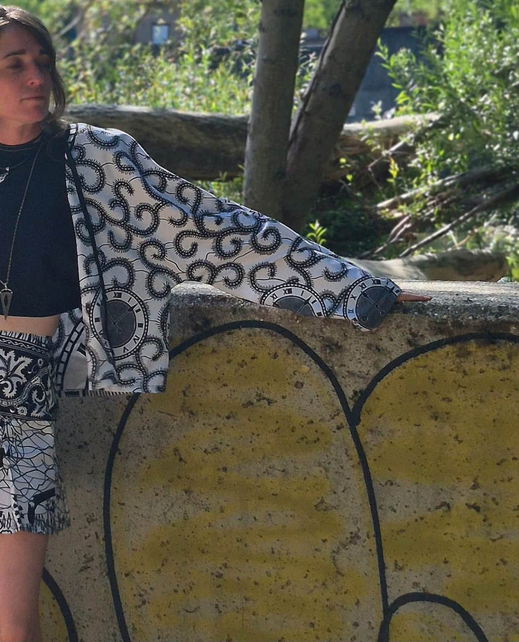 Veste Kimono Wax – "Boho-Punk Time"