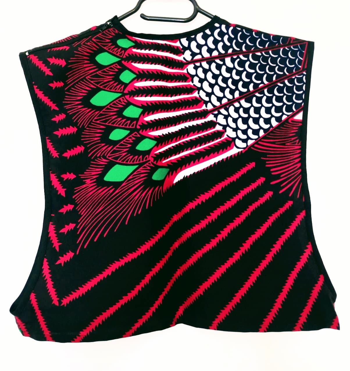 Crop Top Structuré Carré – Wax Multicolore