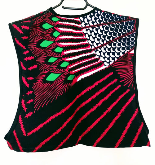 Crop Top Structuré Carré – Wax Multicolore