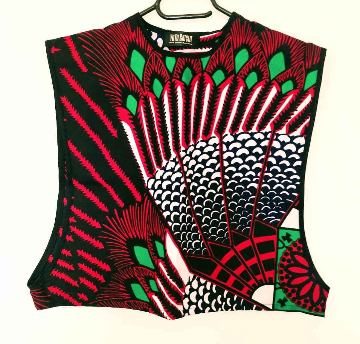 Crop Top Structuré Carré – Wax Multicolore