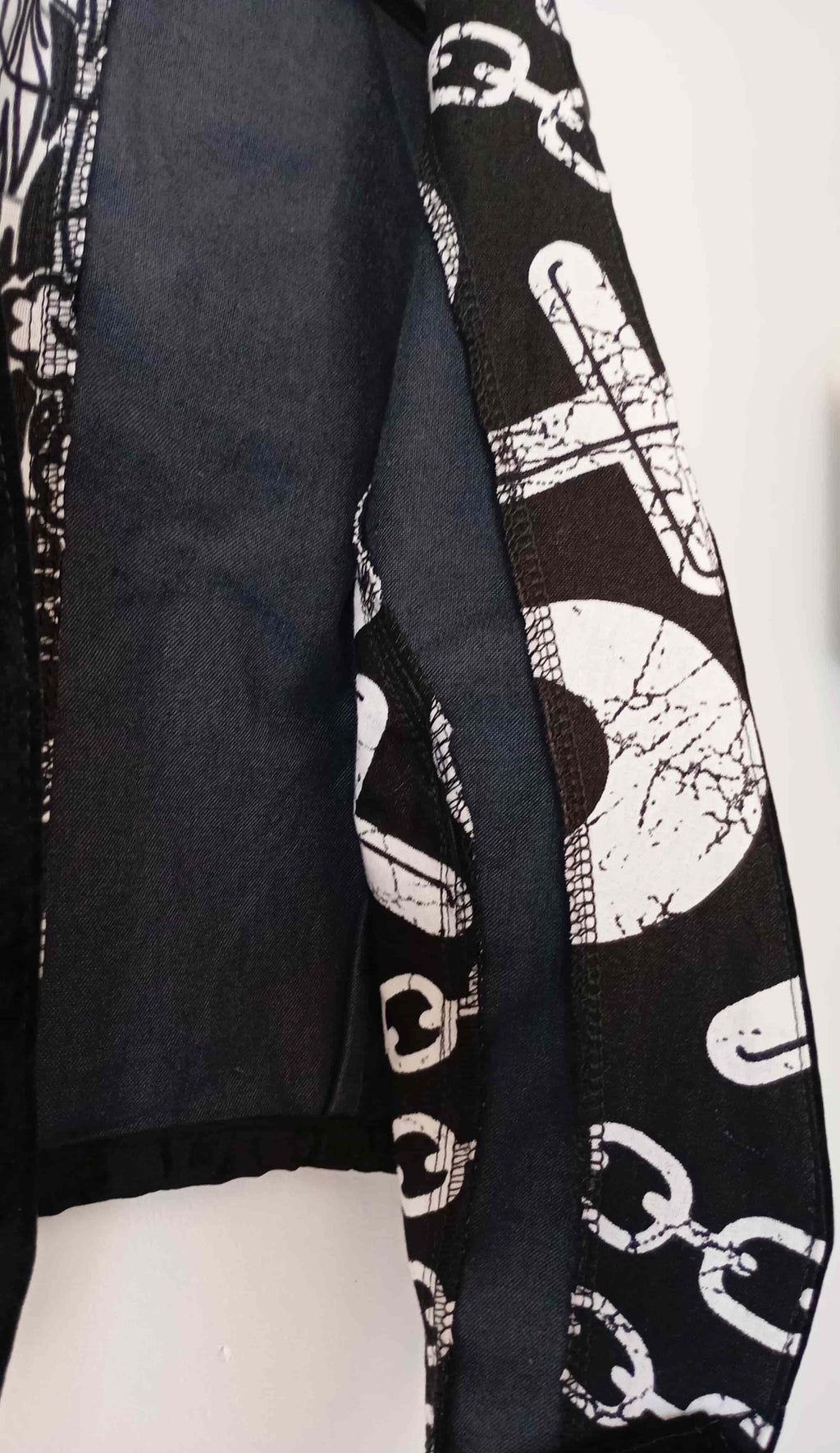 Gilet sans manche Punk Rock velours noir & wax graphique